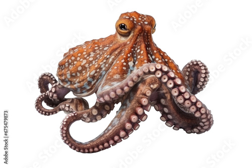 Octopus isolated on transparent background. Concept of animals.