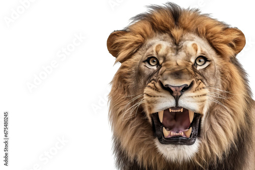 Lion isolated on transparent background. Concept of animals.