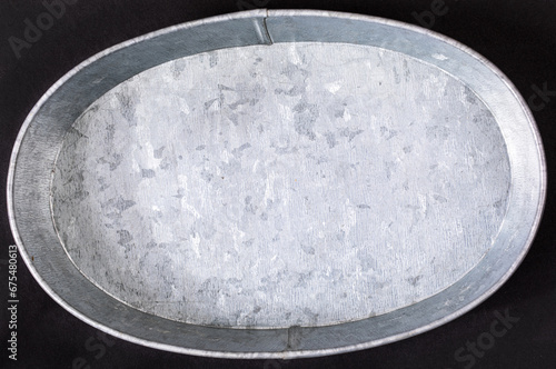 Galvanized oval tray photo