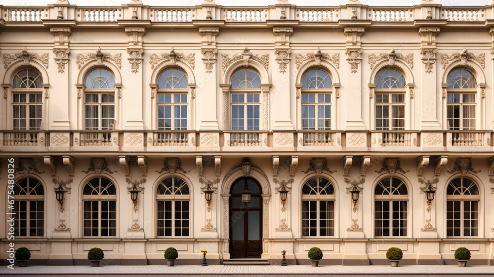 Timeless elegance of a classical facade with symmetrical design