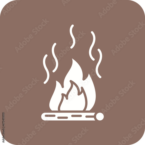 Fire Pollution Line Color Icon