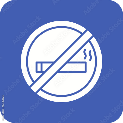 No Smoking Line Color Icon