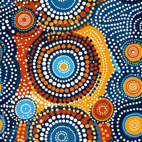 Australian Aboriginal Dot Paintings Pattern