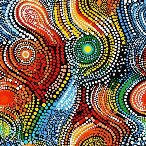 Australian Aboriginal Dot Paintings Pattern