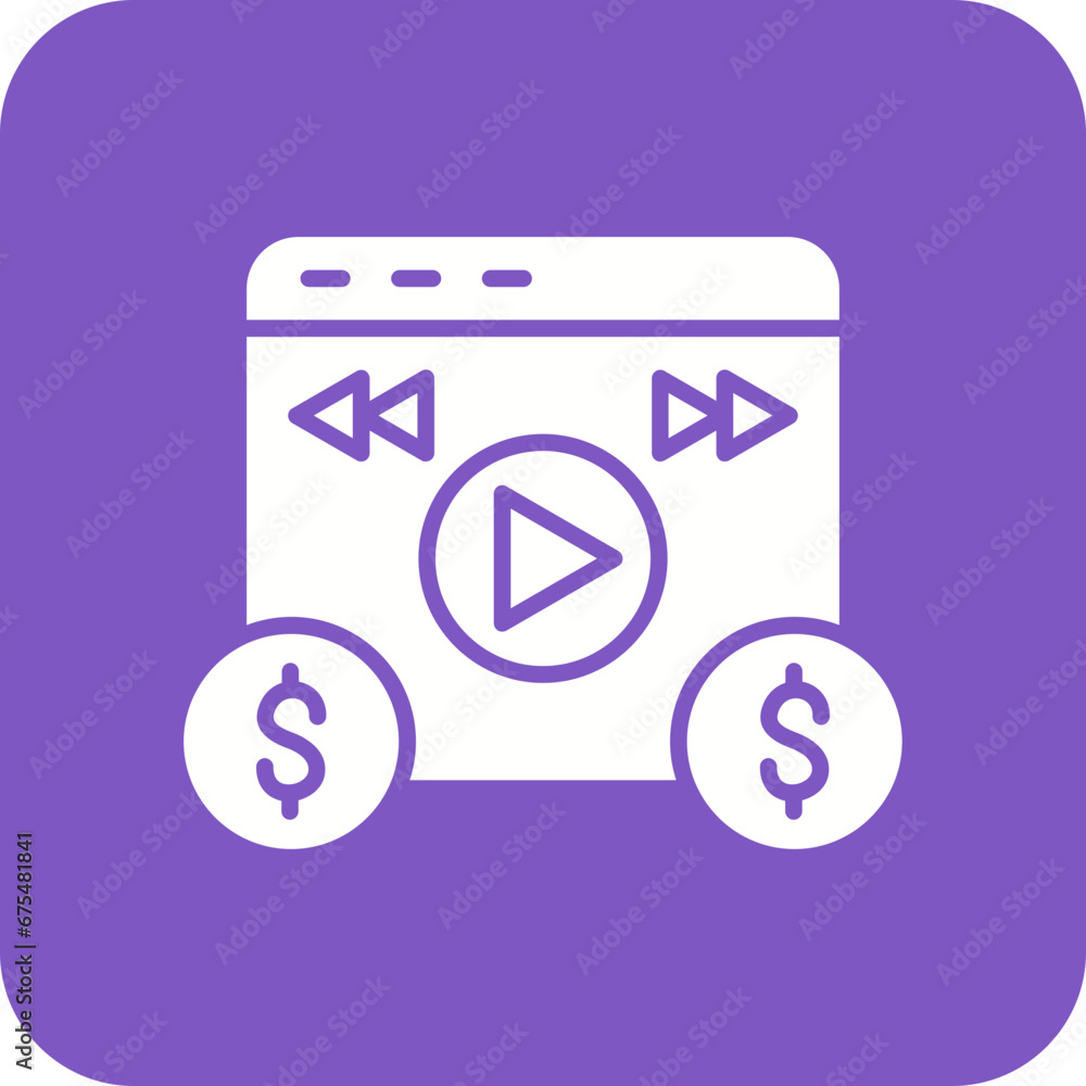 Video Monetization Line Color Icon Video Monetization Line Color Icon