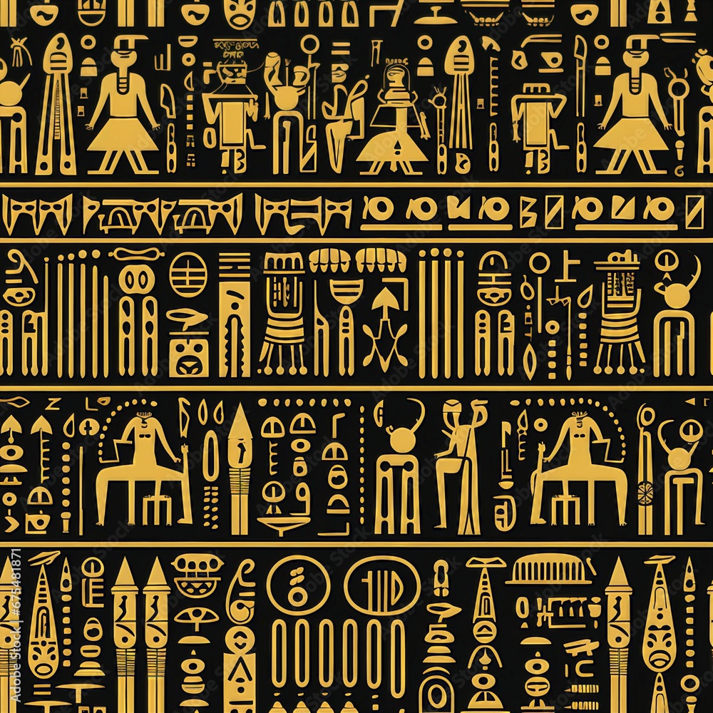 Egyptian Hieroglyphic Pattern