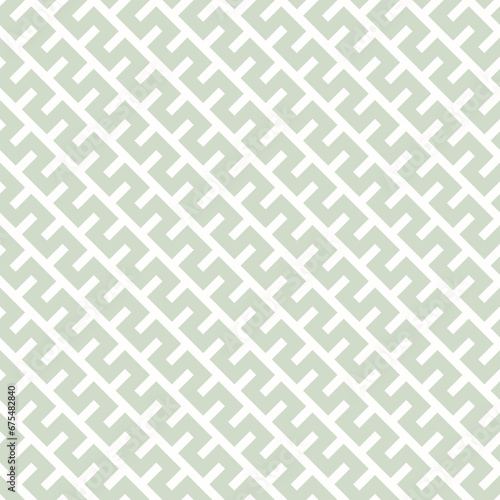 Vector seamless geometric pattern. Abstract sage green background with diagonal zigzag, snake lines. Simple striped texture. Modern subtle elegant ornament. Repeat geo design for print, textile, decor