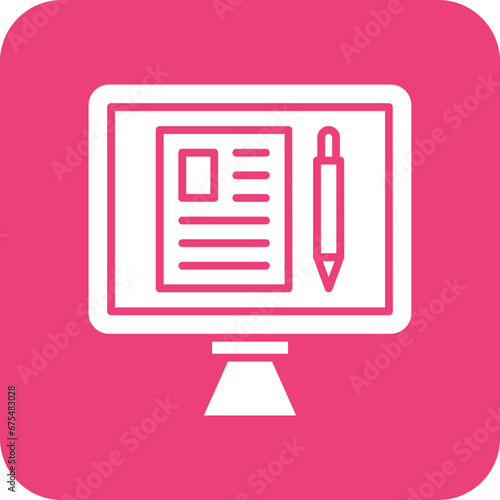 Online Article Line Color Icon