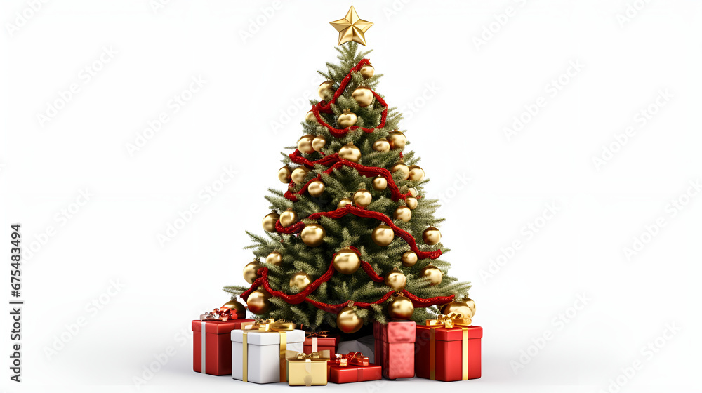 christmas tree with gifts,Festive Christmas Tree Delights,Yuletide Tree of Treasures