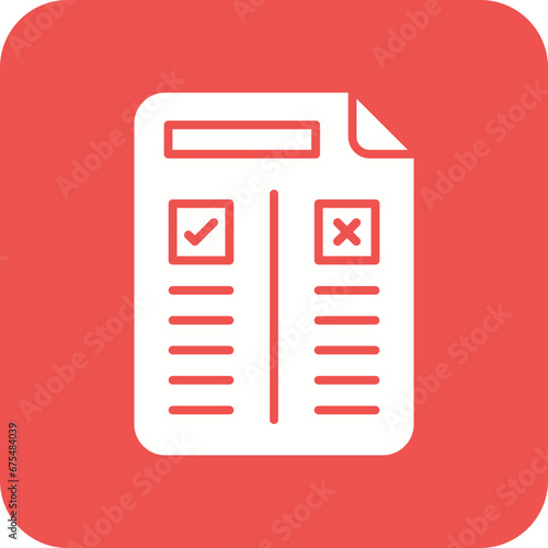 Pros and Cons Line Color Icon