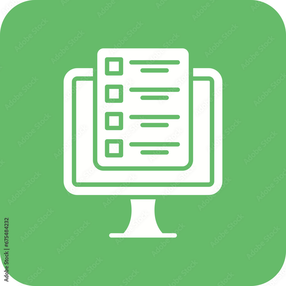 Fototapeta premium Online Exam Line Color Icon