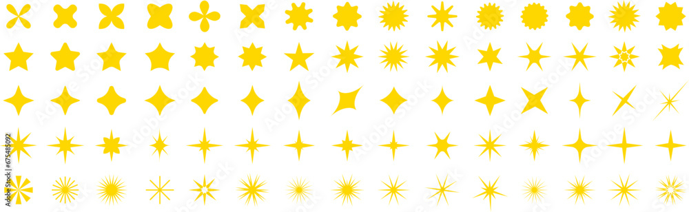 Set of sparkles star icons. Modern simple stars collection. Christmas yellow stars icons. Bright firework . Flash,shine sparkle icon,glare,blink star,light. Set of sparkles star icons. Modern simple stars collection. Christmas yellow stars icons. Bright firework . Flash,shine sparkle icon,glare,blink star,light.