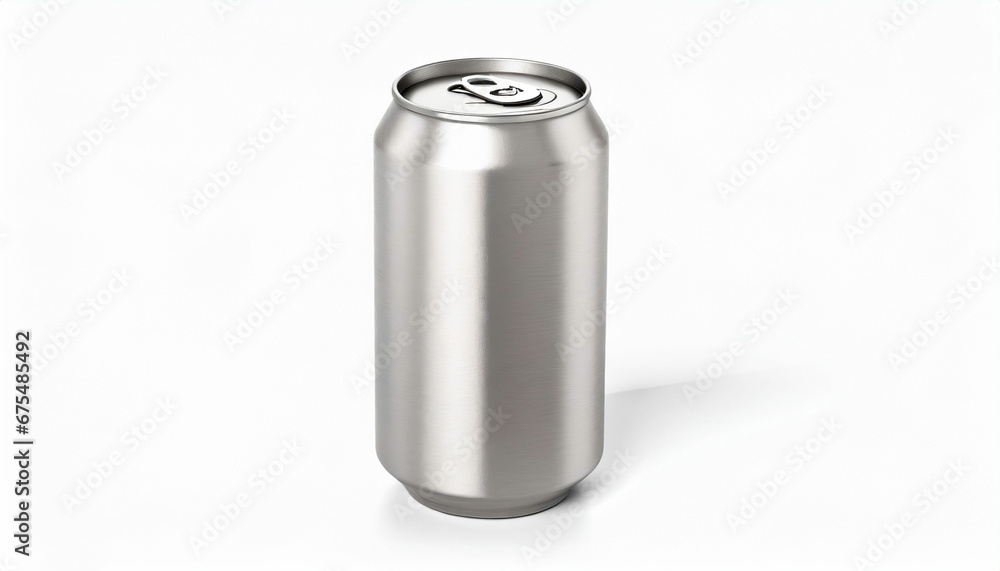 3D Silver Soda Can Mockup on Isolated Surface 3D Silver Soda Can Mockup on Isolated Surface