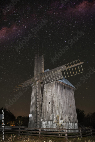 Starry night above the mill
