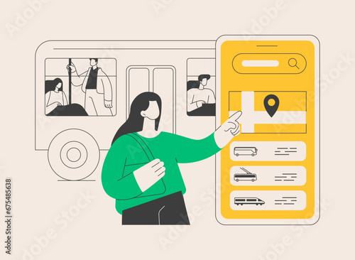 Public transport abstract concept vector illustration.