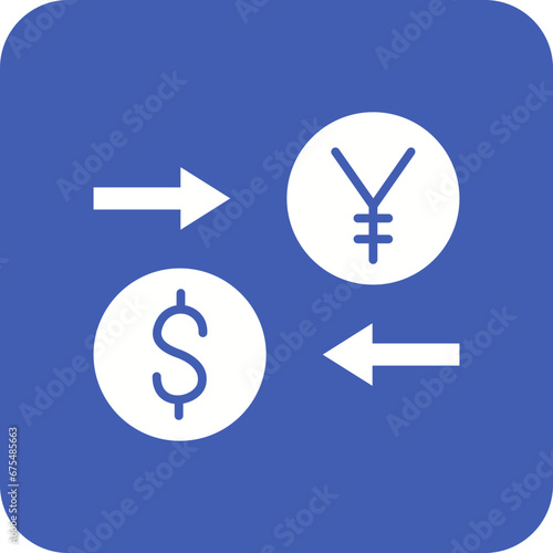 Currency Exchange Line Color Icon