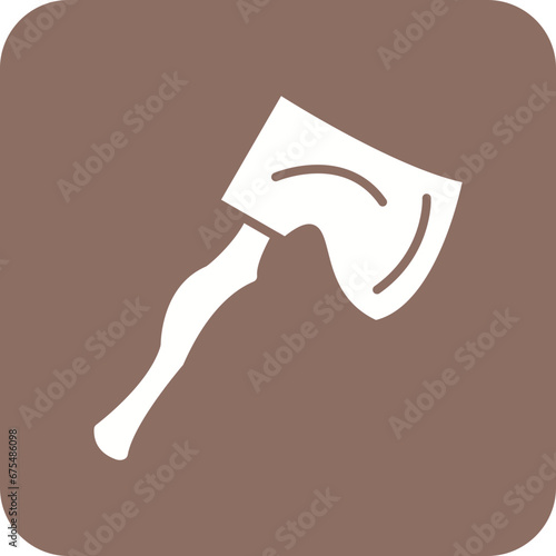 Wooden Hatchet Line Color Icon