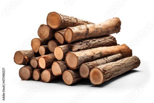 big pile of timber, logs, isolated on transparent, background, png file
