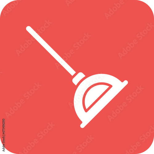 Toilet Plunger Line Color Icon