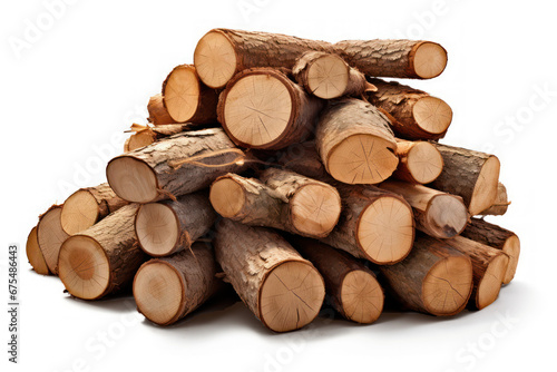 big pile of timber  logs  isolated on transparent  background  png file