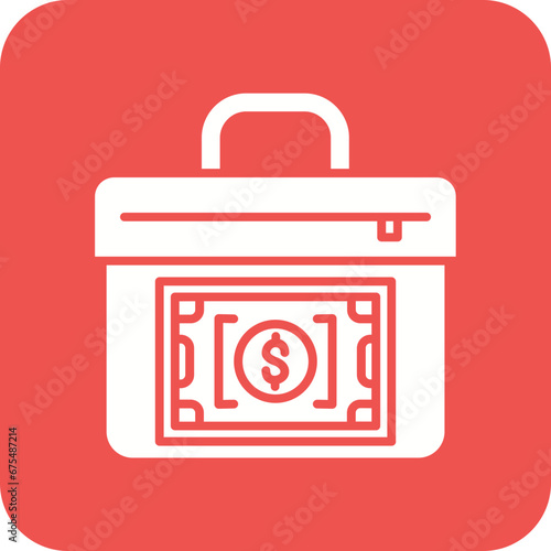 Cash Suitcase Line Color Icon