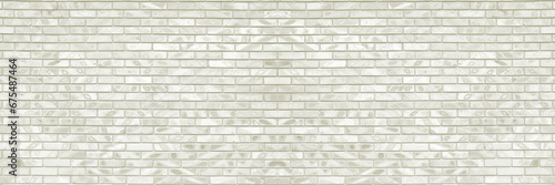 Abstract white brick wall texture for pattern background. Panorama picture. Old destroyed surface. Best for interior design in loft style. 