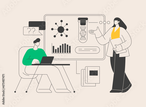 HPV education programs abstract concept vector illustration.