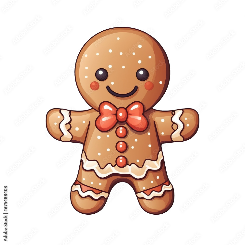 Obraz premium christmas gingerbread man isolated on white Generative AI
