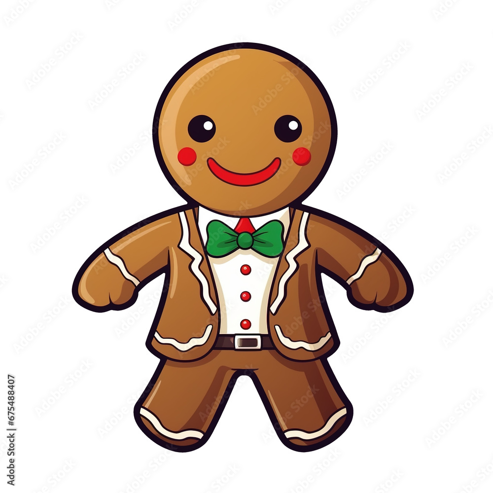 christmas gingerbread man isolated on white Generative AI christmas gingerbread man isolated on white Generative AI