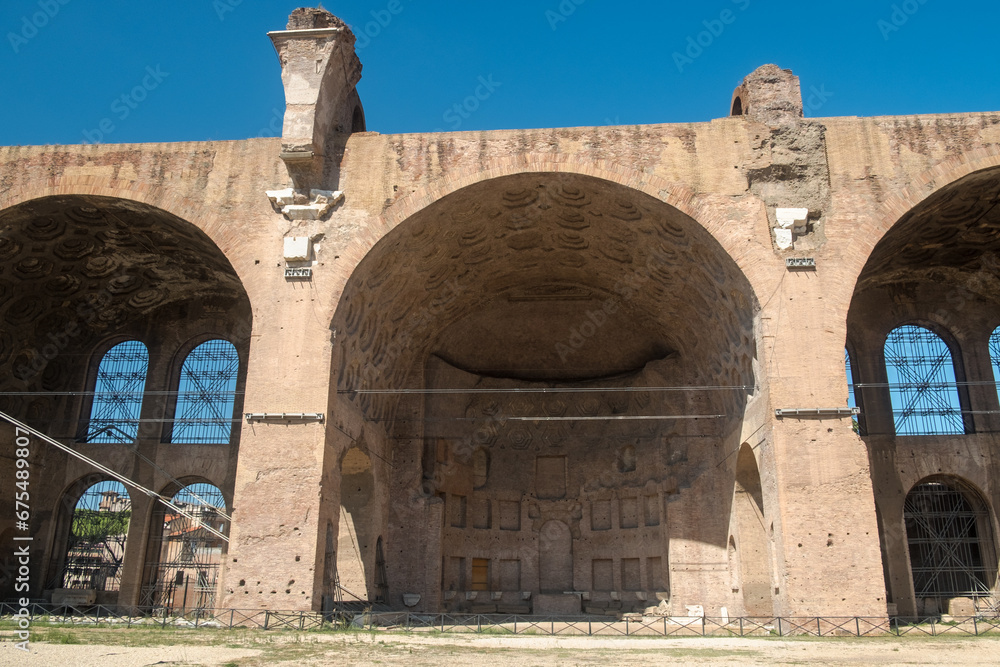 Remains of the enormous Basilica of Maxentius at the Roman Forum