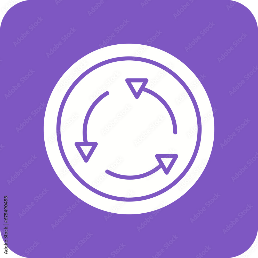 Roundabout Line Color Icon
