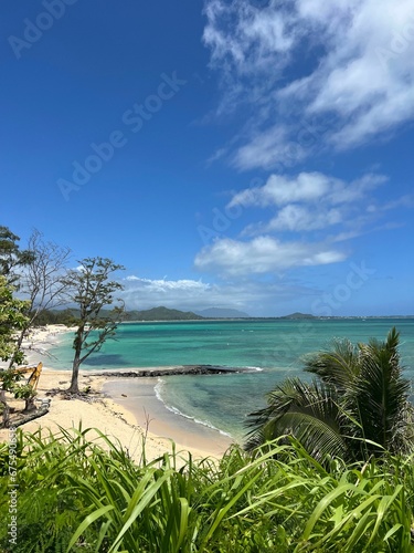 Tropical Kailua beach paradise on a sunny day in Hawaii