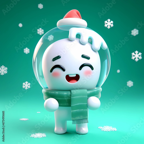 adorable little christmas snowman 3d