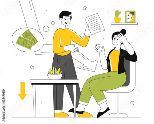 Family financial crisis vector concept