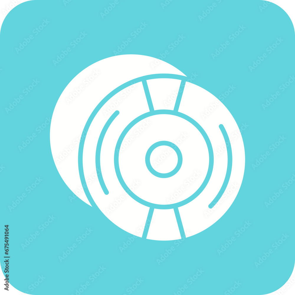 Compact Disk Line Color Icon Compact Disk Line Color Icon