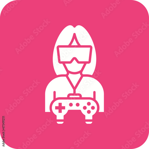 Virtual Reality Line Color Icon