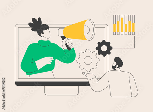 Marketing meetup abstract concept vector illustration.