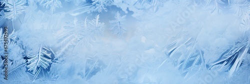Winter frost patterns on glass. Ice crystals or cold winter background  snowflake ice crystals snow  winter cold