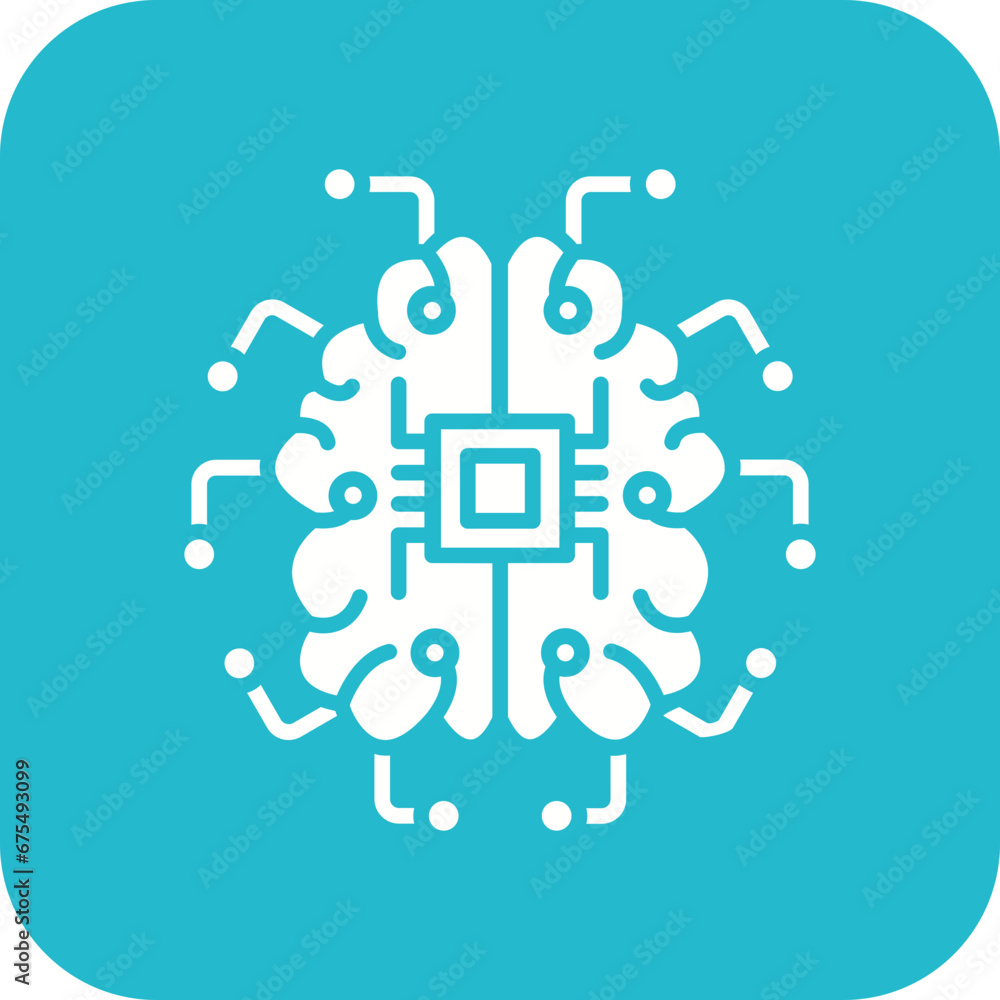 Brain Circuit Line Color Icon Brain Circuit Line Color Icon