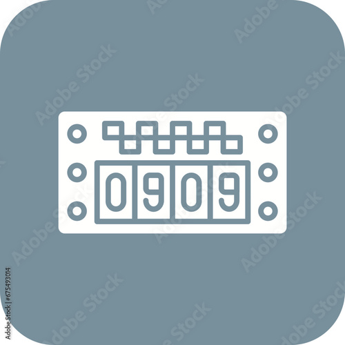 Taxi Meter Line Color Icon