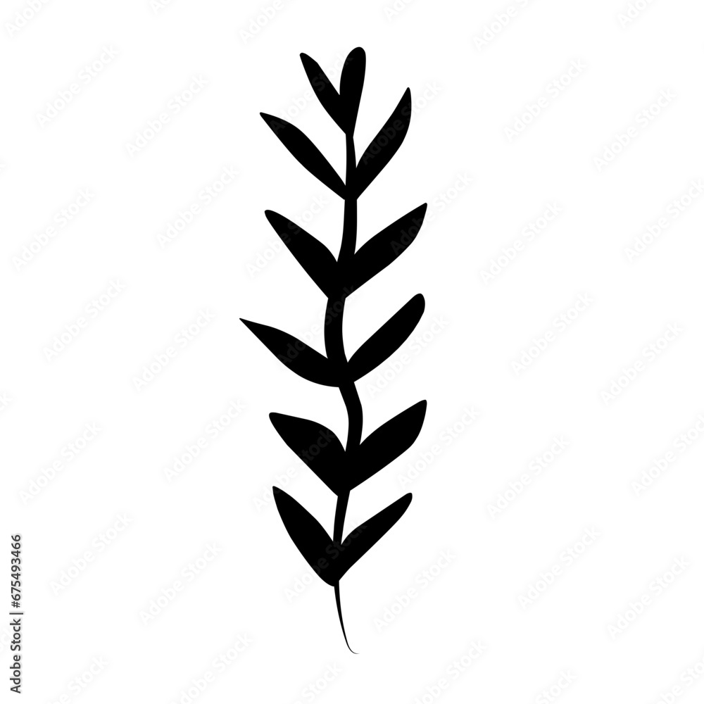 Leaves silhouette. Plant shadow. Leaves silhouette. Plant shadow.