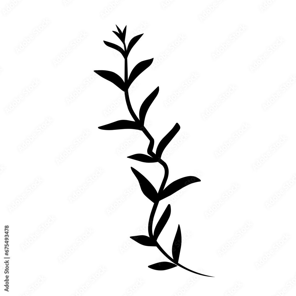 Fototapeta premium Leaves silhouette. Plant shadow.