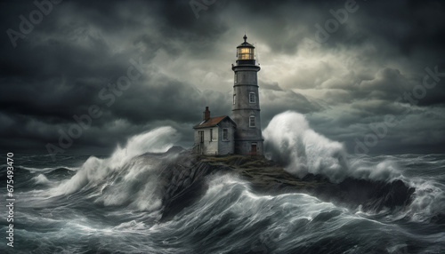 lighthouse in the storm