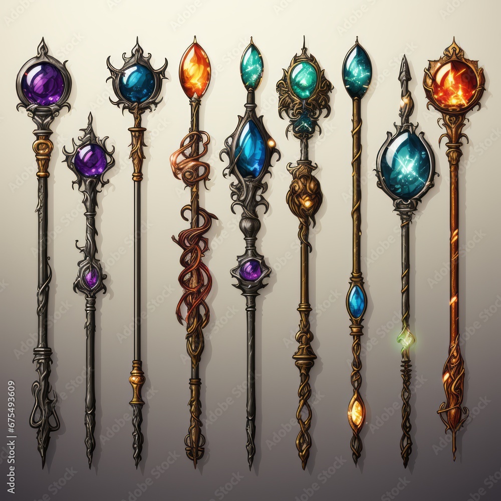 magic staff collection game assets magic staff collection game assets