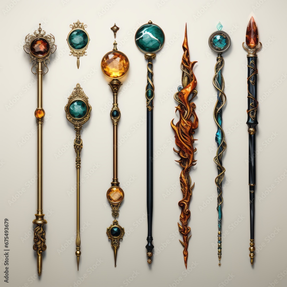 magic staff collection game assets