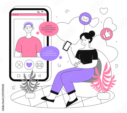 Knowledge in social networks vector line concept