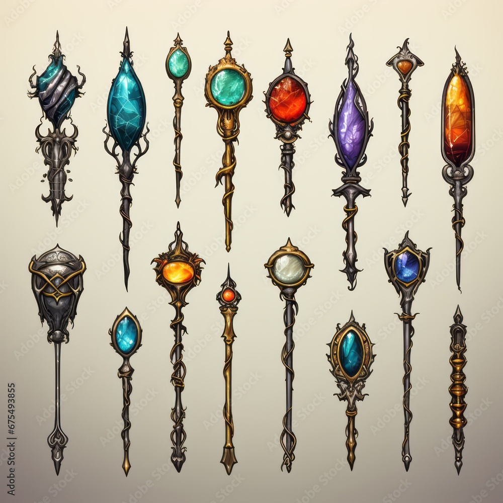 magic staff collection game assets magic staff collection game assets