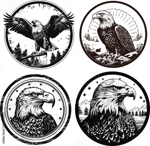 stamp american eagle circle 2
