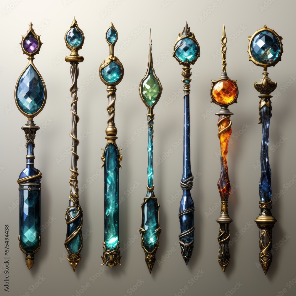 magical staff set for game developers magical staff set for game developers