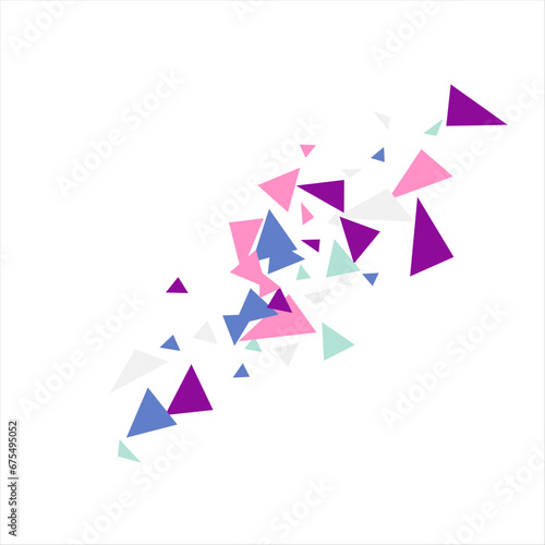 Colored triangles abstract geometric pattern with. Can be used as poster, banner, border, background, wallpaper, card, print, web. Vector illustration